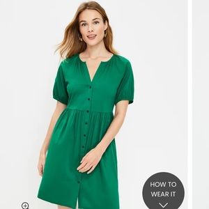 LOFT Button Swing Pocket Dress